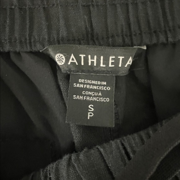 Athleta Retreat Linen Ankle Pant Black Small Style 851027 Easy-Care Lightweight - Picture 7 of 12